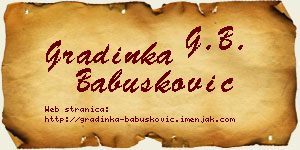 Gradinka Babušković vizit kartica